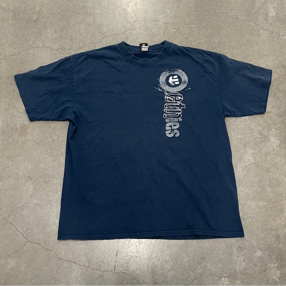Y2K 2000s Etnies Skateboarding Brand Navy Blue T-Shirt Size X-Large Navy Blue